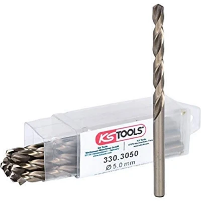 Image of KS Tools 330.3050 HSS G Co 5 twist drill, pack of 10, 5,0mm