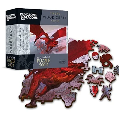 Image of Trefl 20181 Wood Craft Dungeons &amp; Dragons Wooden Puzzle, Multicoloured