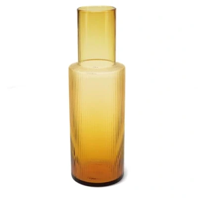 Image of Ribbed Glass Carafe 850ml Amber