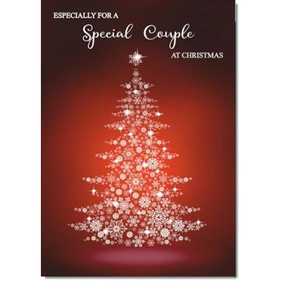 Image of doodlecards Special Couple Christmas Card Snowflake Tree Large A4 Size for with Plain Envelope