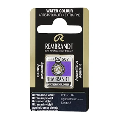 Image of Rembrandt Talens Watercolour Paint: Half Pan Ultramarine Purple