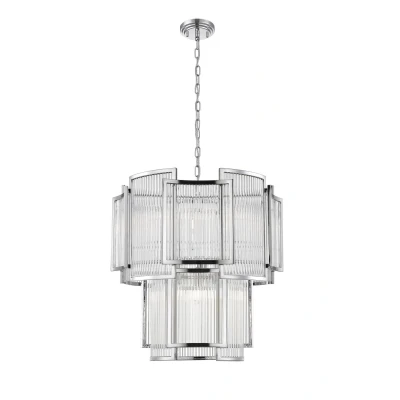 Image of Antigua 8 Light Chrome Crystal Pendant Ceiling
