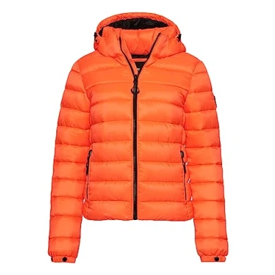 Image of Superdry Women&#039;s Classic Fuji Puffer Jacket A4 Padded, Hyper Fire Coral, 12