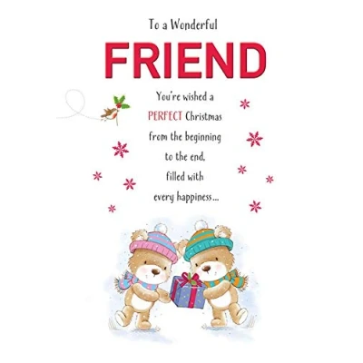 Image of Piccadilly Greetings Cute Christmas Card Friend 9 x 6 inches