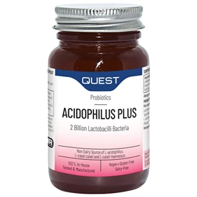 Image of Quest Acidophilus Plus Probiotic Capsules 5 Billion CFU for Immune &amp; Digestive Support. Helps Restore Gut Friendly Bacteria Regulate Responses. Vegan Gluten Free (120 Capsules)