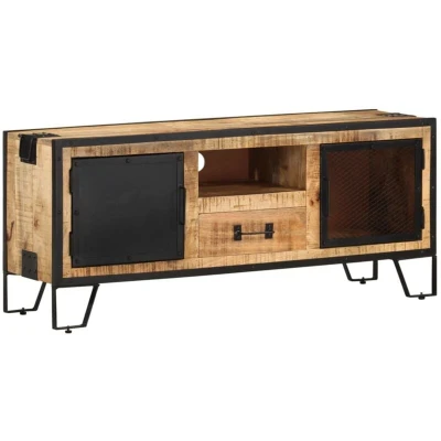 Image of vidaXL TV Cabinet 110x31x46 cm Rough Mango Wood