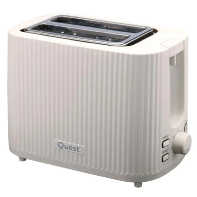 Image of Quest 2 Slice Toasters/Modern Grooved Design / 7 Browning Levels/Reheat &amp; Defrost/Crumb Tray Cord Storage 930W (White)
