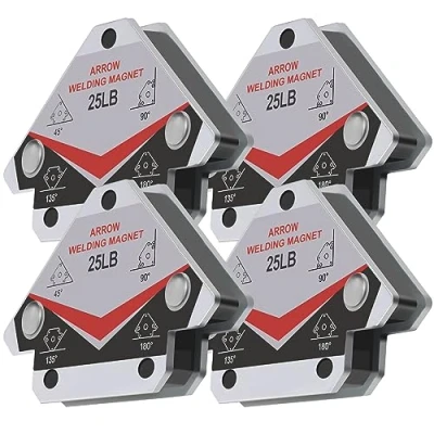 Image of GUTIMORE 25LB Welding Magnet,Pack of 4, Heavy Duty Magents Holder, Magnet Arrow Holder,45 90 135 Degree Angle Holding