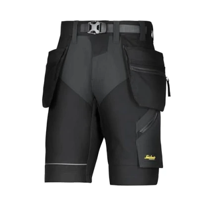 Image of Snickers FlexiWork Work Shorts+ Holster Pockets Black/Black 58