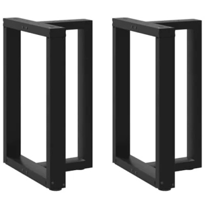 Image of vidaXL Dining Table Legs Black Steel T Shaped Adjustable for Modern Interiors 50x35x(72 73) cm Durable Furniture Kitchen &amp; Living Room