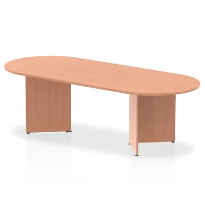 Image of Impulse 2400mm Boardroom Table Beech Top Arrowhead Leg