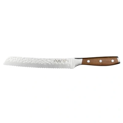 Image of Rockingham Forge RF 7096 Ashwood Series 20cm Bread Knife with Ice Hardened Vanadium Steel Blades, Heat Treated Natural Handles