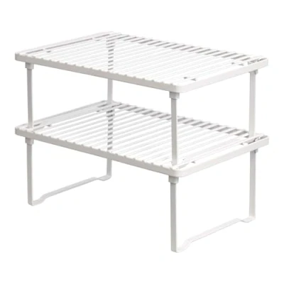Image of Amazon Basics Stackable Kitchen Storage Shelves, Metal, White