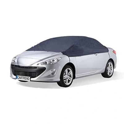 Image of Cartrend 70338 Half car cover &quot;New Generation&quot;, weatherproof, size S, polyester blue, for VW Polo and similar models