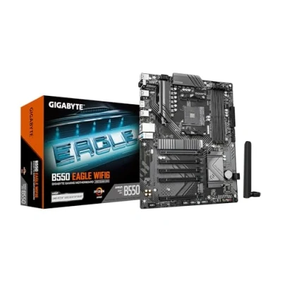 Image of GIGABYTE B550 EAGLE WIFI6 Motherboard AMD Ryzen 5000 G Series CPUs, 10+3+1 Phases VRM, up to 3200MHz DDR4, 1xPCIe 4.0 + 3.0 M.2, 1GbE LAN, WIFI 6, USB 3.2 Gen 2