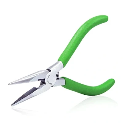 Image of SPEEDWOX Mini Long Nose Pliers 5 1/2 Inches Chain with Wire Cutter Needle Side Cutters Serrated Jaw Precision Jewelry Making Tool for Handcraft Hobby DIY Work