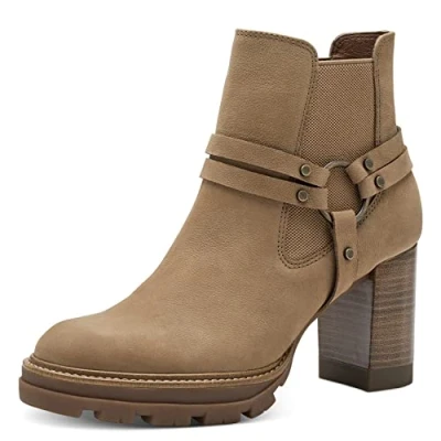 Image of Tamaris Women Ankle Boots, Ladies Boots,TOUCHit Footbed,Low Boots,Half Boots,Bootie,Ankle high,Zipper,Camel,40 EU