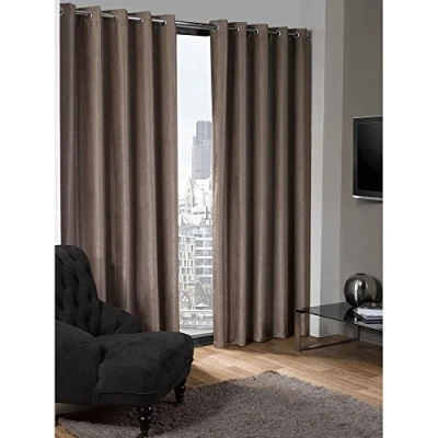 Image of Emma Barclay Blackout Curtains for Bedroom Living Room Thermal Insulated Textured Woven Eyelet Logan Collection (46 x 54 Inch)(Taupe)