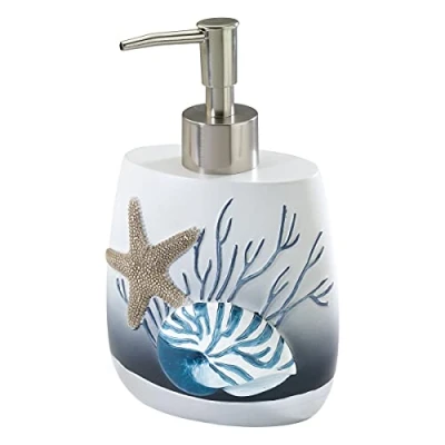 Image of Avanti Linens Blue Lagoon Collection, Resin, Multicolor, Soap Dispenser/Lotion Pump