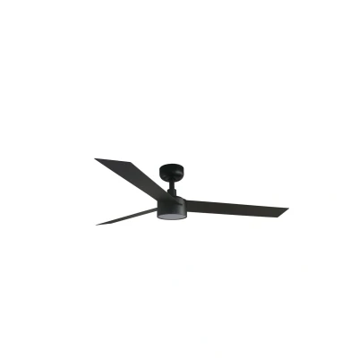 Image of Cruiser Large 3 Blade Ceiling Fan Matt Black with Light 2700 4000 6500K Wiz Smart System