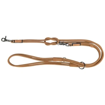 Image of TRIXIE BE Nordic 17471 Leather Dog Lead XS L, 2.00 m Diameter 8 mm in Sand Environmentally Friendly with Charm for Very Small to Large Dogs