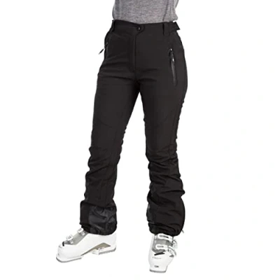 Image of Trespass Amaura, Black, XXS, Waterproof Ski Trousers with Ankle Zips for Women, XX Small / 2X 2XS, Black