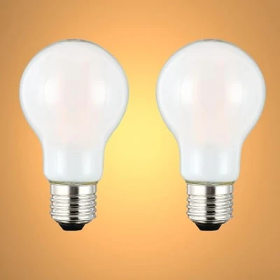 Image of TEKLED® A60 GLS DIMMABLE Filament LED Bulbs E27 Edison Screw A19 Energy Saving 6.5W Light White Glass Bulb 60W Incandescent Equivalent 2700K 820LM 2 Pack Warm