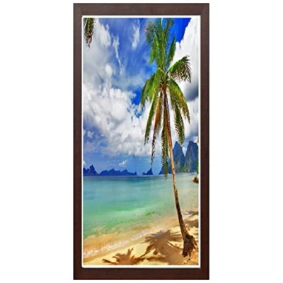 Image of Acrylic Glass Dark Oak Picture Frame Wood Photo Wall Hanging Poster Frames For Walls 90cm x 50cm