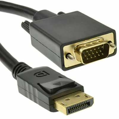 Image of Multibao 1 Metre 1m DisplayPort DP to VGA SVGA Plug Male Cable Lead