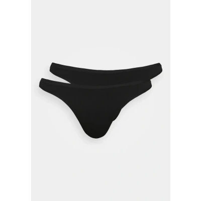 Image of Schiesser 2PACK String Organic Cotton 95/5 Thong, Women&#039;s, Size: 8, Black