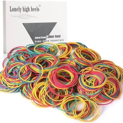 Image of 500pcs Rubber Bands Coloured Elastic File Folder Stationary Thick Strong Stretchable for School Home Office Supplies Industrial Crafts DIY 38 Size