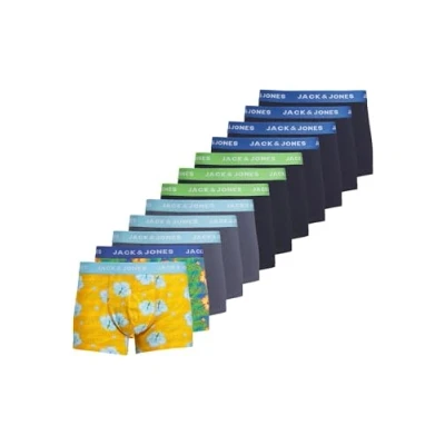 Image of JACK &amp; JONES Men&#039;s Jachawaii Trunks 12 Pack Boxer Shorts, Navy Blazer/Pack:Palace Blue Splish Splash Blazer Vint, S