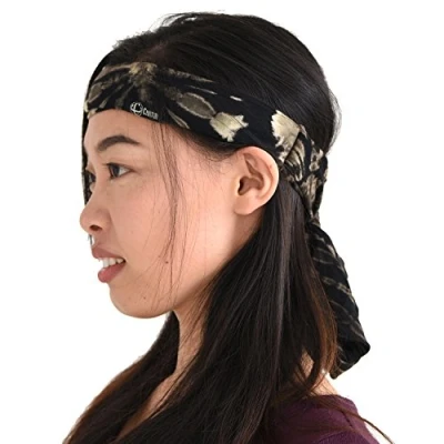 Image of Tie Dye Womens &amp; Mens Workout Headband, Hand dyed Elastic Hippie Sweatband for Sports Fashion D