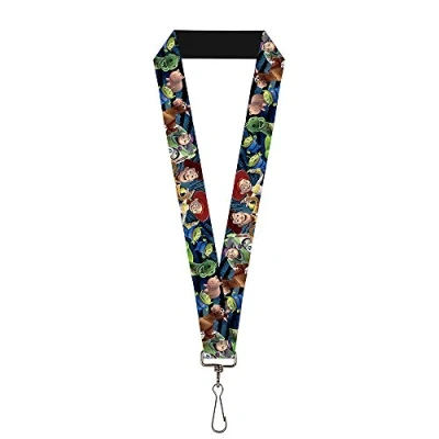 Image of Buckle Down Unisex Lanyard 1.0 Toy Story Characters Running2 Denim Rays Key Chain, Multicolor, One Size UK