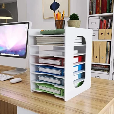 Image of PUNCIA 7 Tier Office Paper Organizer for Desk Desktop File Holder Letter Tray &amp; A4 Document Storage Rack Home School