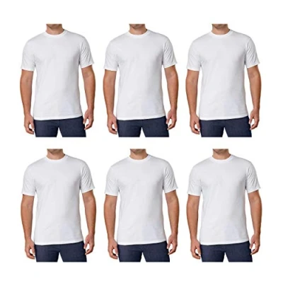 Image of Men&#039;s Crew Neck White T shirts 6 Pack XL by Kirkland Signature …