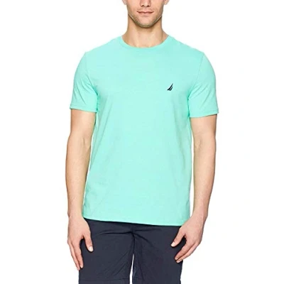 Image of Nautica Men&#039;s Short Sleeve Solid Crew Neck T shirt Shirt, Mint Spring Solid, L UK