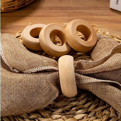 Image of VOANZO 10pcs Handcrafted Rustic Wooden Napkin Rings for Table Dinner Decoration