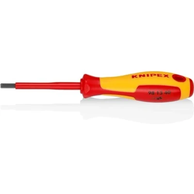 Image of Knipex Screwdriver for hexagon socket screws burnished, insulating multi component handle, VDE tested 182 mm 98 13 40