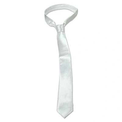 Image of Bristol Novelty BA1075 White Skinny Tie, Mens, One Size