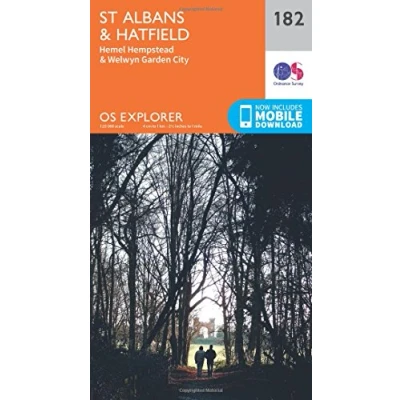Image of Explorer 182 St Albans &amp; Hatfield Map With Digital Version