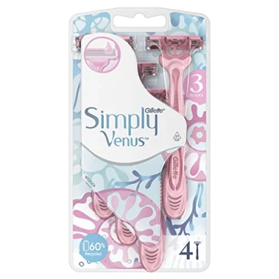 Image of Venus Simply3 Disposable Razors for Women 4 Pieces