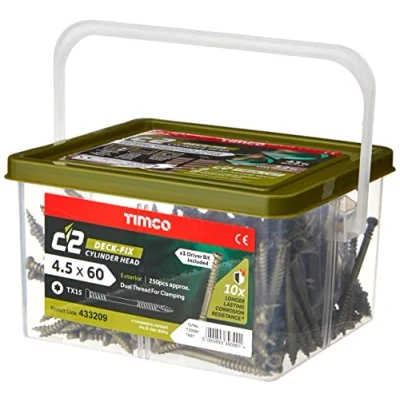 Image of TIMCO C2 Decking Screw GREEN TX20 4.5 x 60mm Box 250
