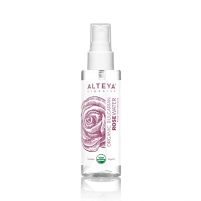 Image of Alteya Organic Rose Water 100ml Spray Pure Rosa Damascena (Damask Rose) Hydrolat No additives USDA Certified Face Toner, Revitalizing Body, Condition Hair &amp; Scalp