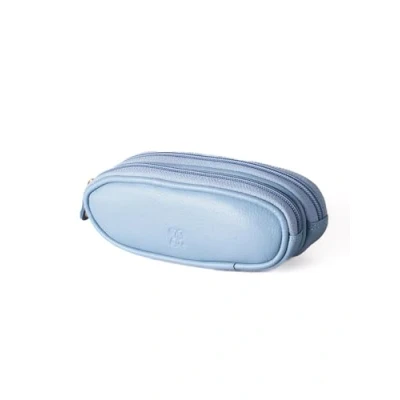 Image of Lakeland Leather Real Double Twin Pair Unisex Glasses Case (Light Blue)