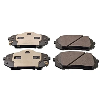 Image of 58101B2A60 Brake pad set BLUE PRINT ADG042163 Front Axle with acoustic wear warning anti squeak plate attachment material KIA: SOUL 2