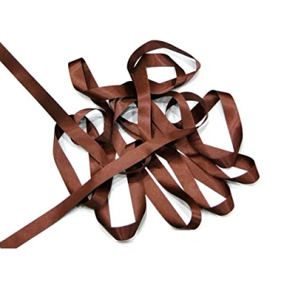 Image of Berisfords Hot Chocolate Brown 15mm Double Sided Satin Ribbon 100% Polyester Yarn (1 Meter)