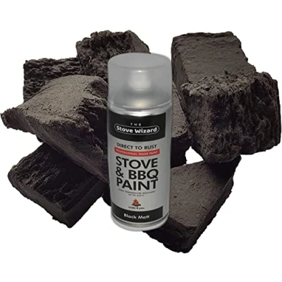 Image of Gas Fire Replacement Coals Rejuvenation Kit 20 Random Shaped 35mm to 45mm 400ml Tin Of High Temperature Stove Coal Spray Paint 4 You