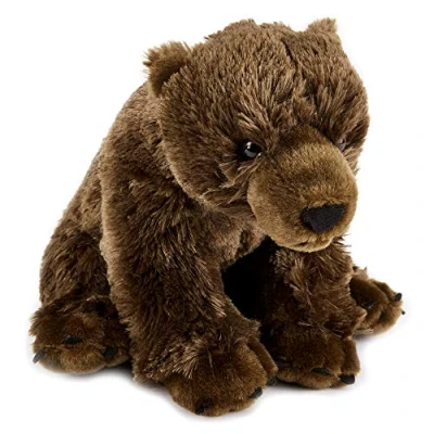 Image of Zappi Co Plush Children&#039;s Stuffed Soft Cuddly Toy Part of Safari Animals Collection, Perfect for Kids (27cm Length) (Bear)