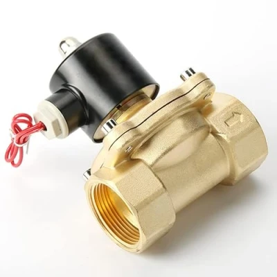 Image of 3/4&quot; Brass Electric Solenoid Valve 12V DC N.C. Air Water Fuel VITON G Thread Normally Closed for Oil